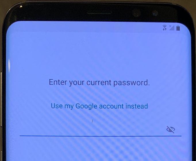 Android phone protection Google account password prompt.