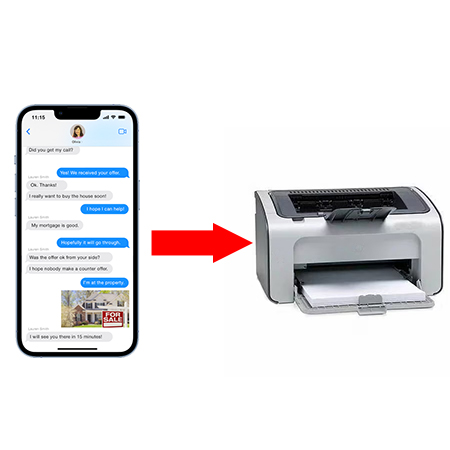 What is the easiest way to print text messages from iPhone?