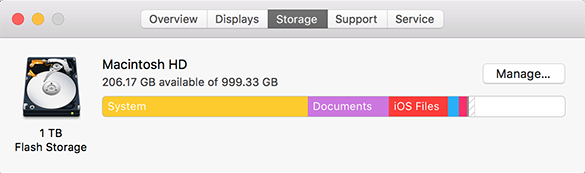 mac hard drive space usage