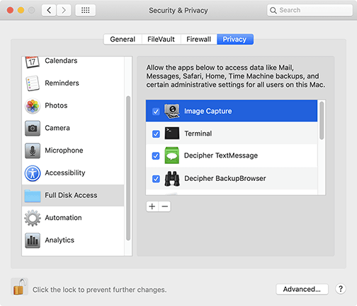 Mojave and Catalina grant permissions for programs to run security feature