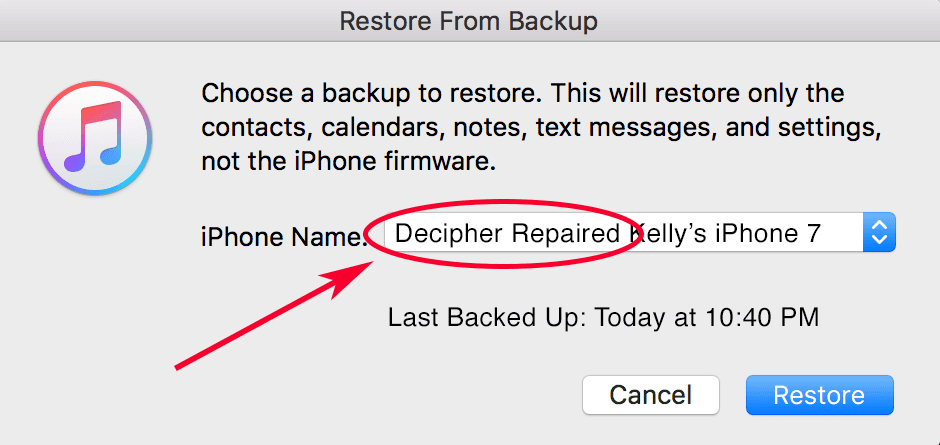 decipher backup repair free trial