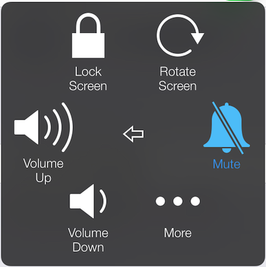 Control your iPhone volume and mute settings from the Device section of the Assistive Touch menu