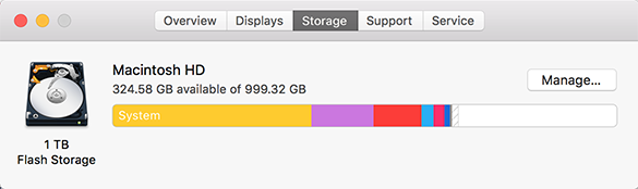 How to check how much hard drive space is remaining on my Mac. 