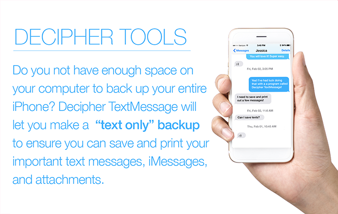 Learn how to back up only your text messages if you are running low on hard drive space