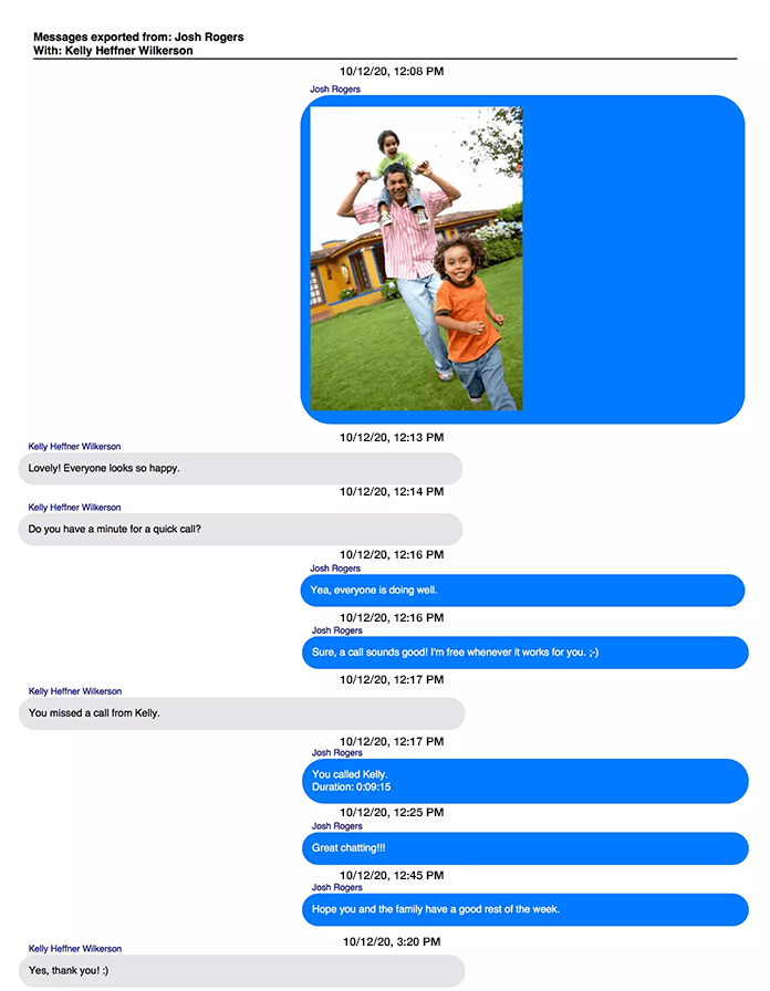 Open the saved PDF of your Facebook Messenger chats and choose Print to print out the Messenger Chats.