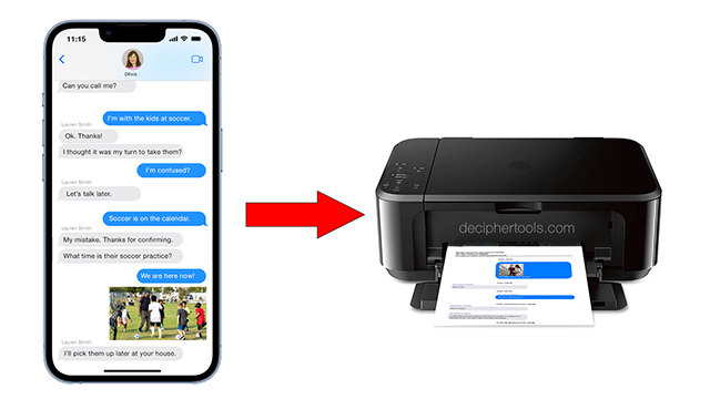 The two best methods to print iPhone text messages for both short message threads and long text message threads.