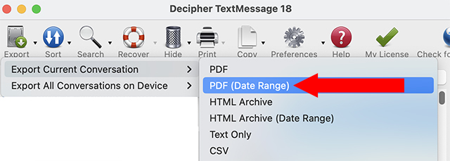 How to print iPhone text messages sent from Android phone.