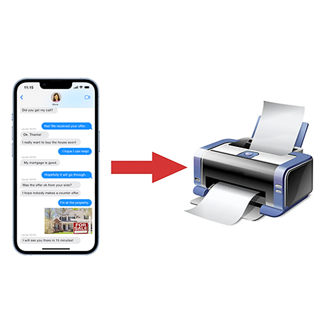 Convert iPhone text messages to a printed document.