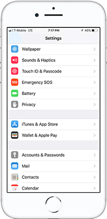 iPhone Touch ID setup instructions