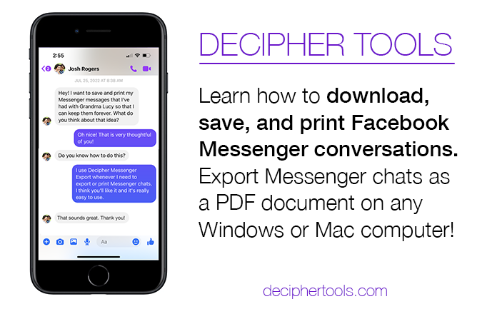 Download and Print Facebook Messenger Conversations as a PDF