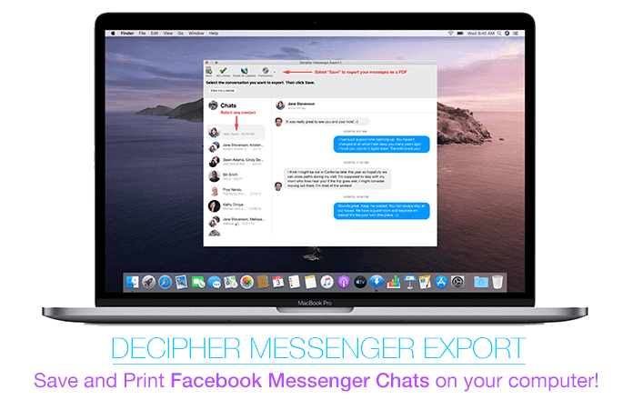 decipher messenger export