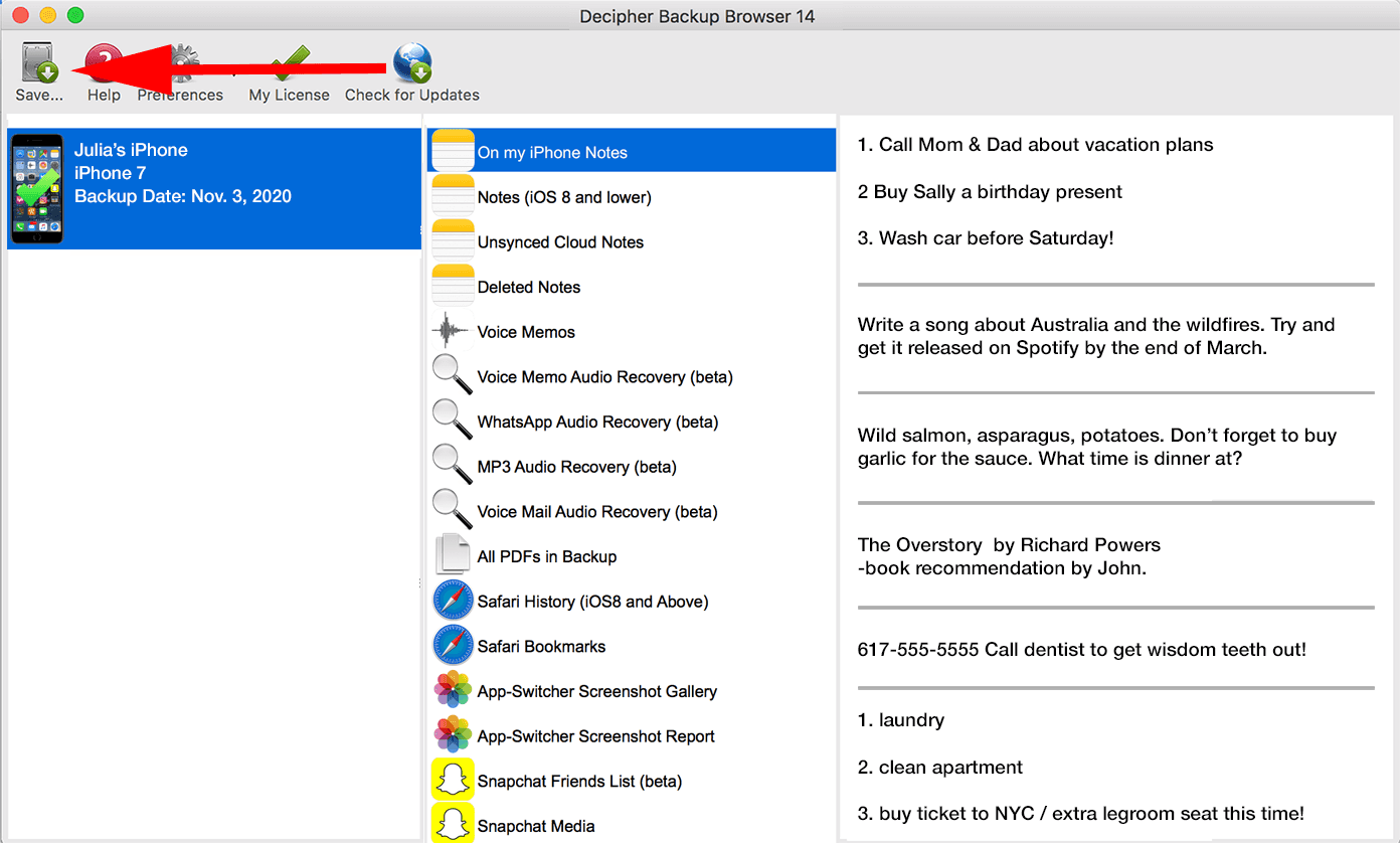how to print a note from iphone