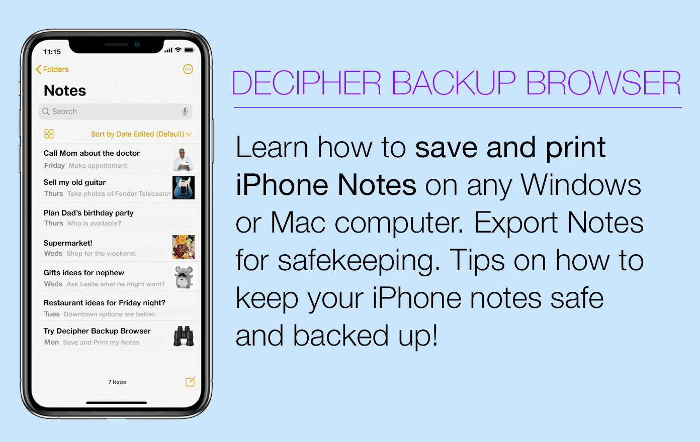 save iphone notes to computer