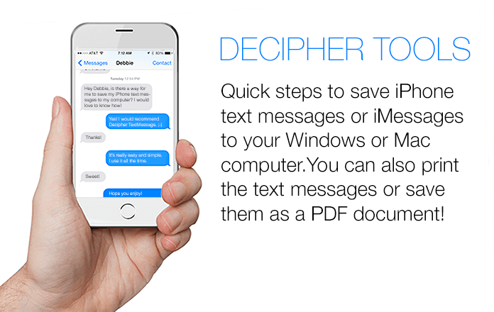 How to transfer and save iPhone text messages to any Windows or Mac computer. Print text messages and iMessages as a PDF file.