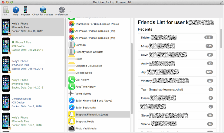 snapchat friends list management software