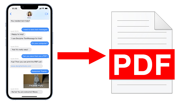 Convert text messages to PDF