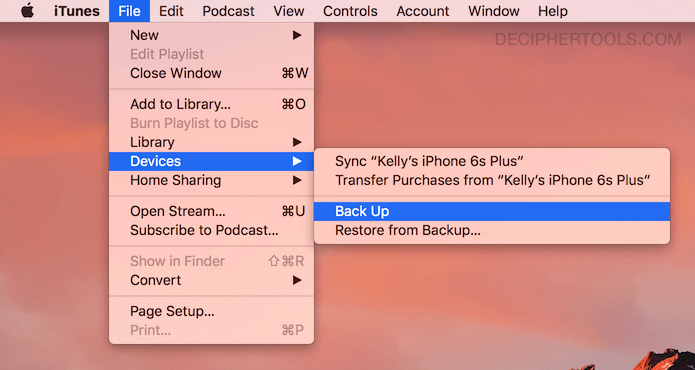 Make a backup of your iPhone in iTunes.