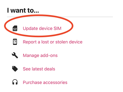 Update device SIM option on the T-Mobile business website.