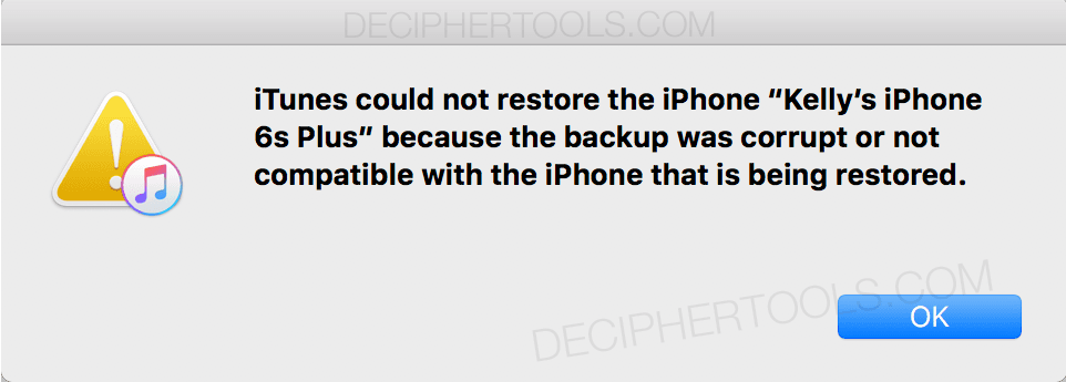 decipher backup repair free trial mac