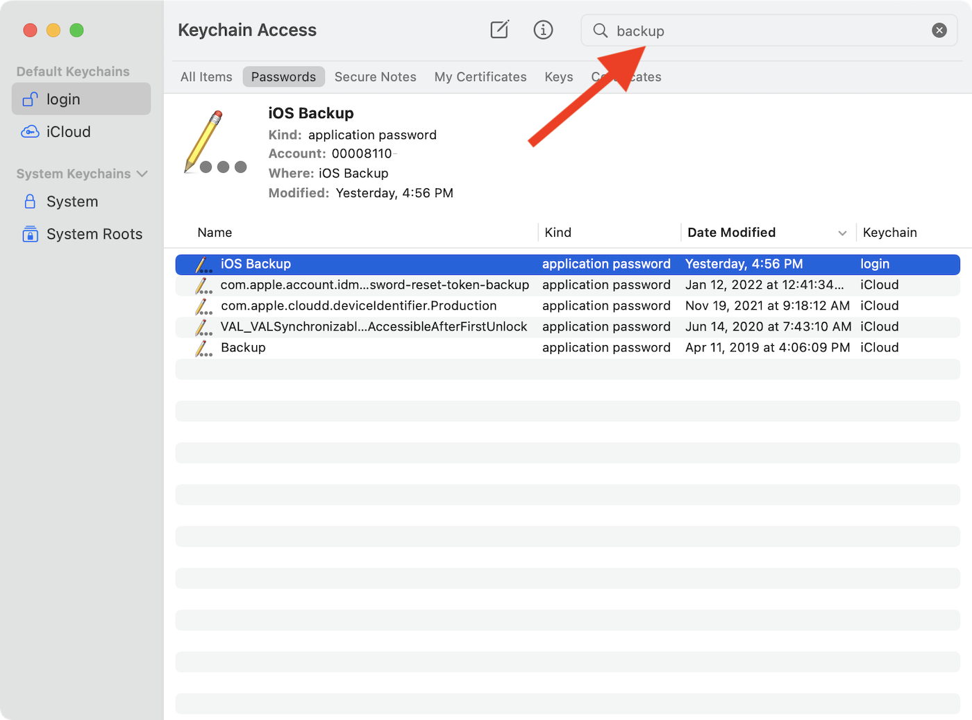 mac keychain access export passwords export blank