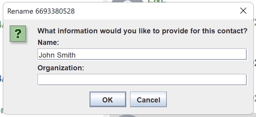 Type in the new name you would like to use for the contact.